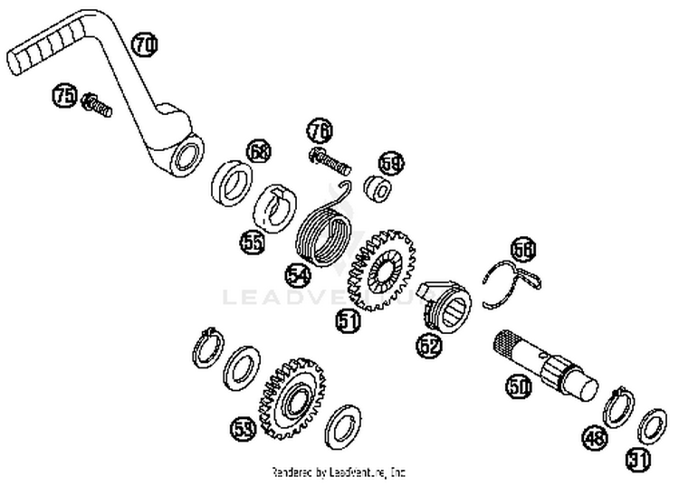 Kick Starter TC 85 ENGINE - 2014 Schematic