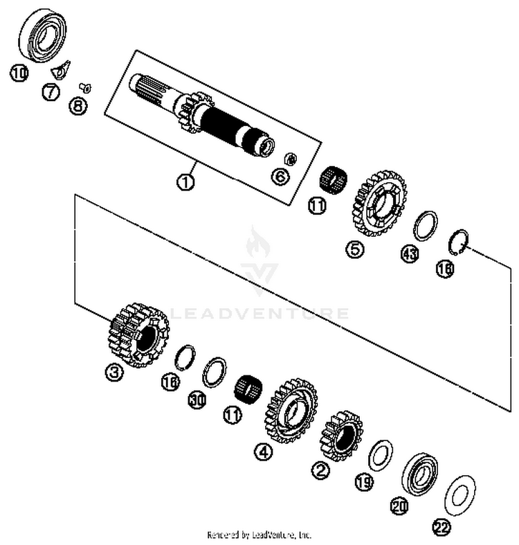 Transmission I - Main Shaft FE 350 ENGINE - 2014 Schematic