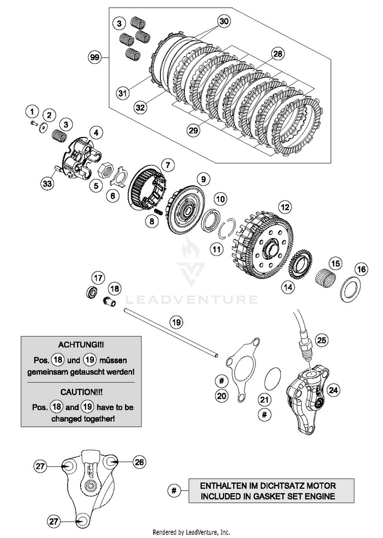 Clutch 701 ENDURO ENGINE - 2016 Schematic