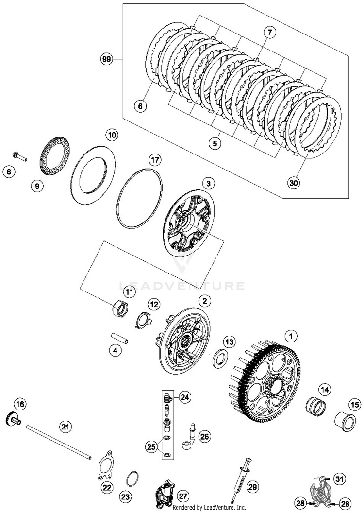 Clutch FC 250 ENGINE - 2019 Schematic