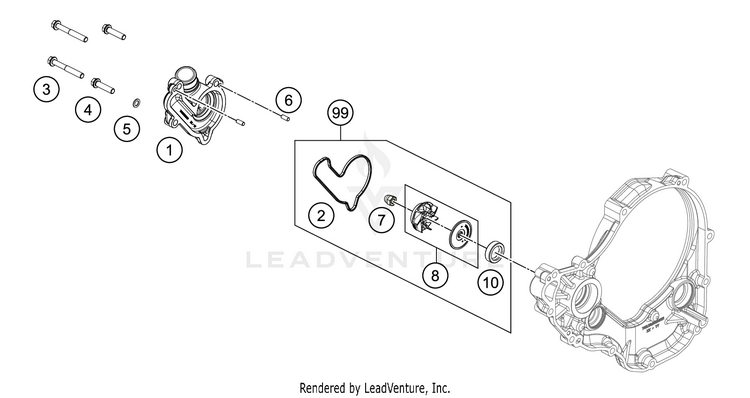 Water Pump FE 350 Engine - 2021 Schematic