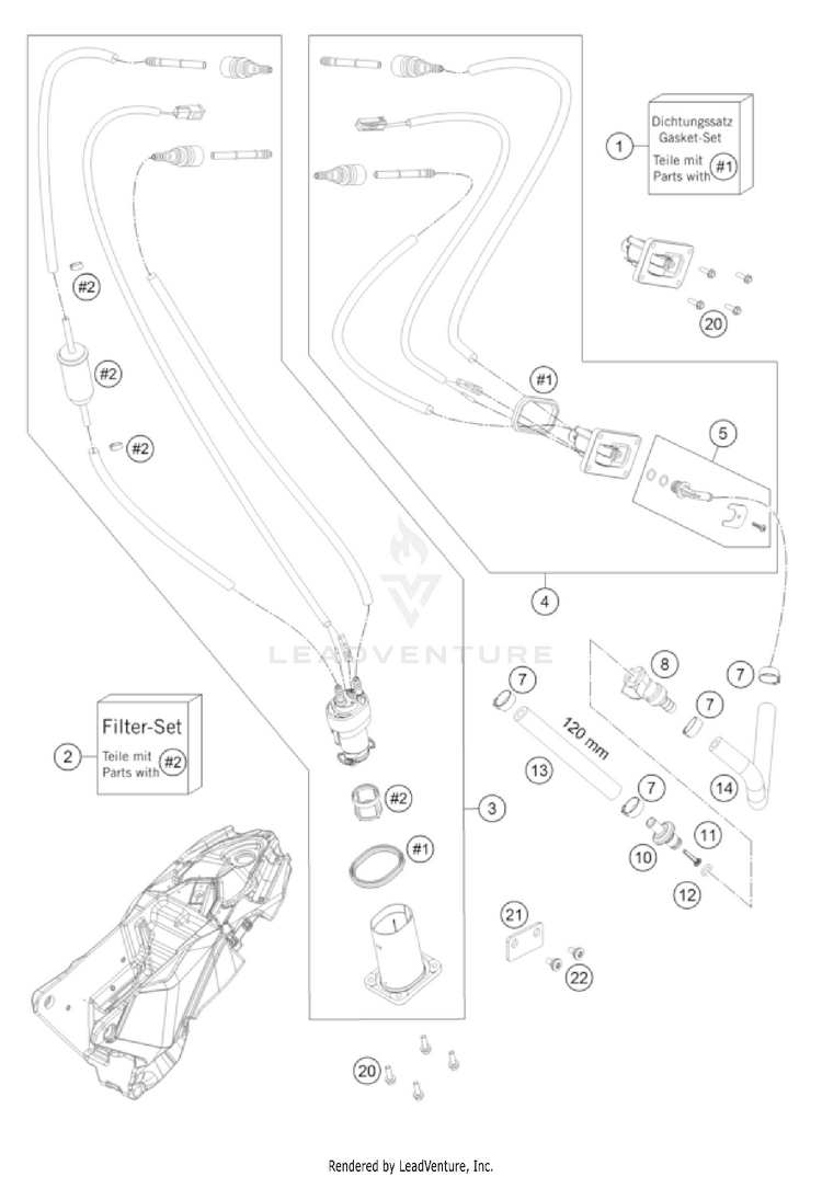 Fuel Pump 701 ENDURO US CHASSIS - 2022 Schematic