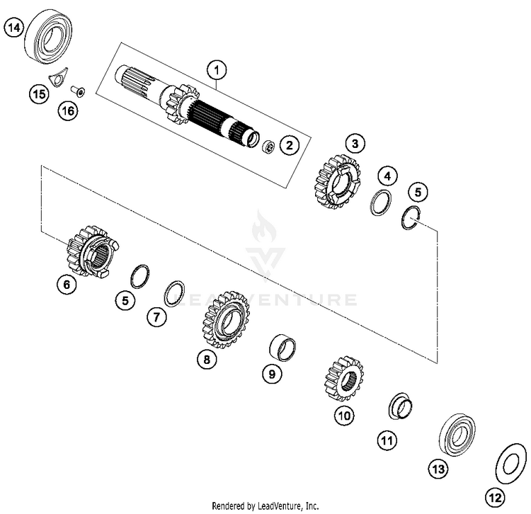 Transmission I - Main Shaft FC 250 ENGINE - 2016 Schematic