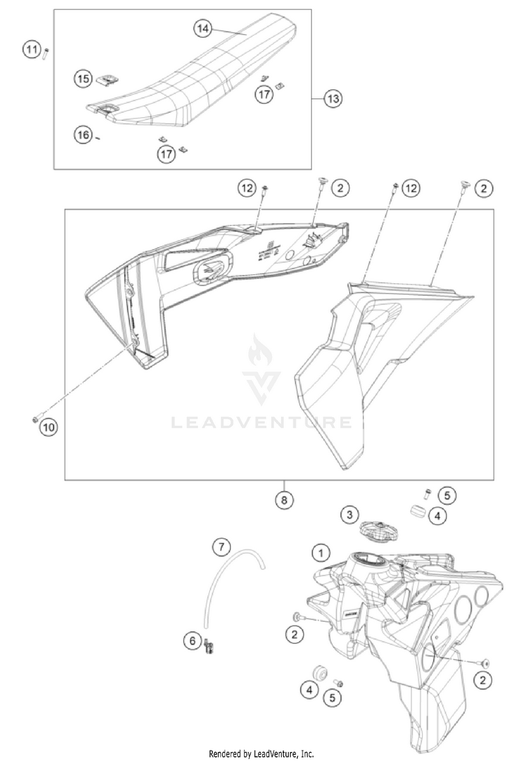 Tank, Seat FX 350 CHASSIS - 2025 Schematic