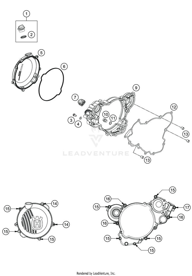 Clutch Cover TC 125 ENGINE - 2020 Schematic