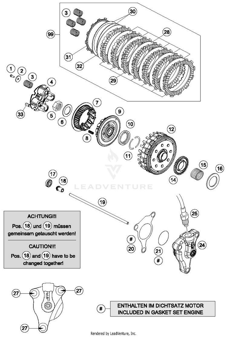 Clutch 701 SUPERMOTO ENGINE - 2018 Schematic