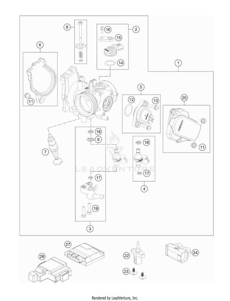 Throttle Body FC 250 Rockstar Ed. Engine - 2022 Schematic