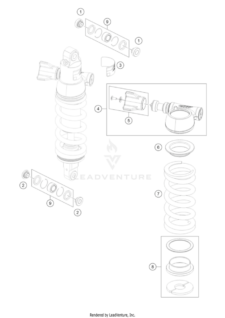 Shock Absorber Disassembled NORDEN 901 US CHASSIS - 2022 Schematic