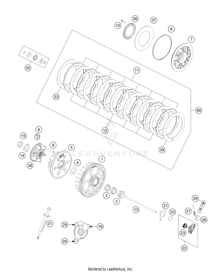 Clutch FE 501 USA Engine - 2022 Schematic