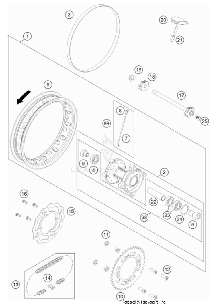 Rear Wheel TC 50 CHASSIS - 2023 Schematic
