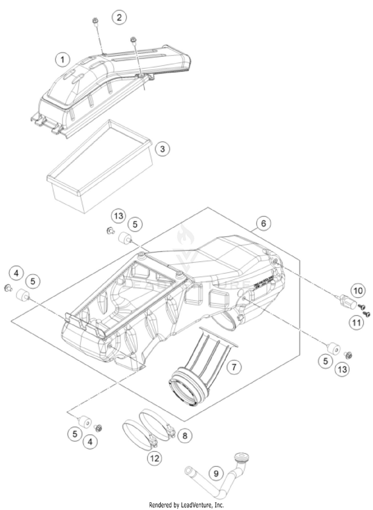 Air Filter 701 ENDURO CHASSIS - 2023 Schematic
