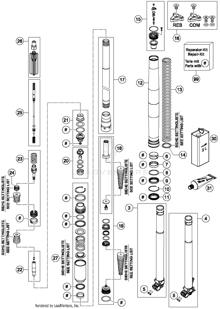 Front Fork Dissassembled TC 125 CHASSIS - 2015 Schematic