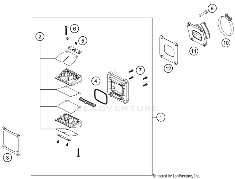 Reed Valve Case TC 250 Engine - 2021 Schematic