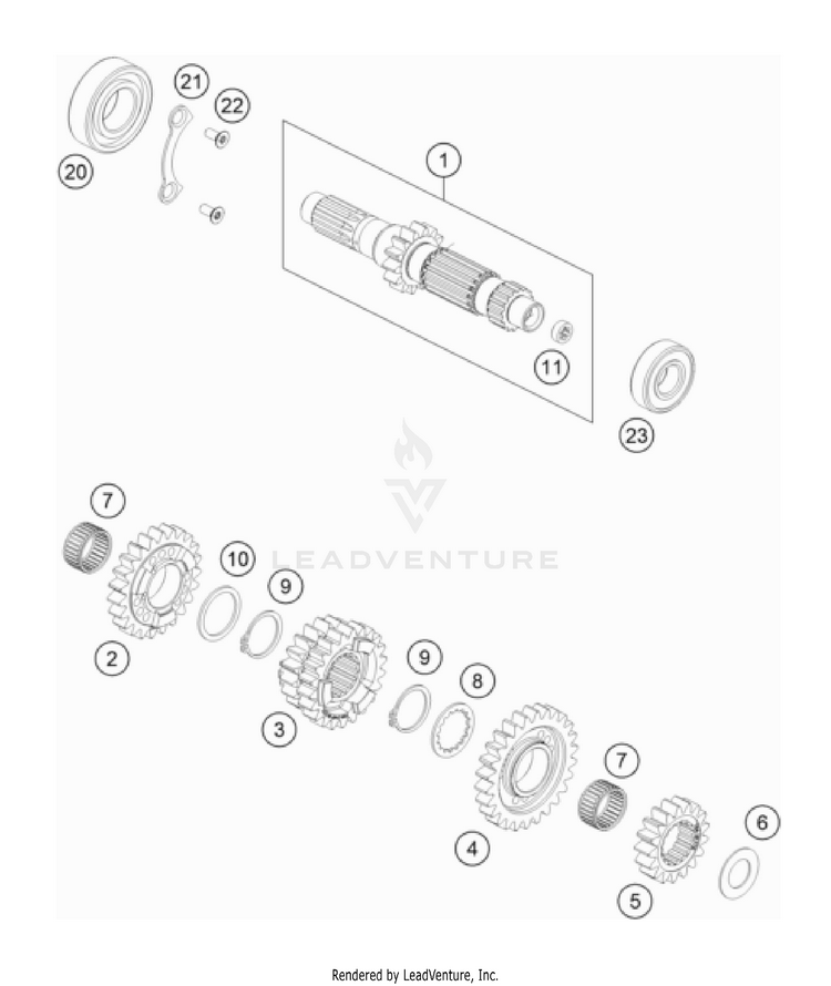 Transmission I - Main Shaft FE 501 USA Engine - 2022 Schematic