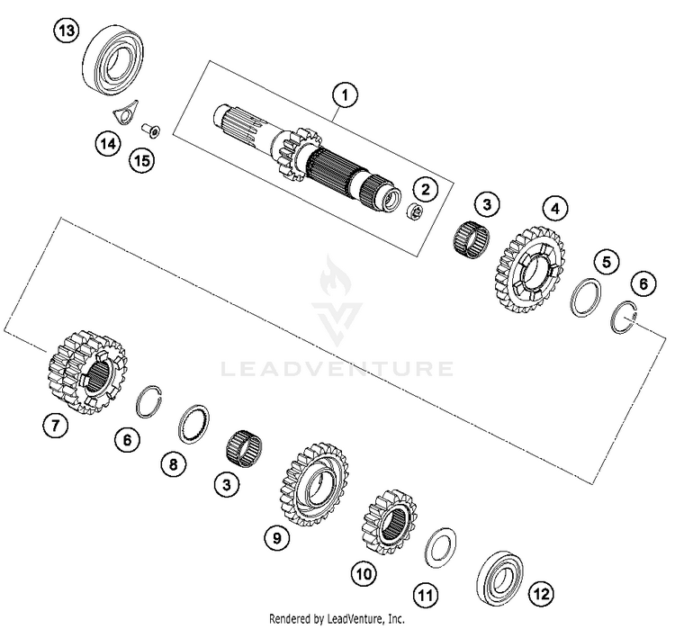 Transmission I - Main Shaft TX 300 ENGINE - 2017 Schematic