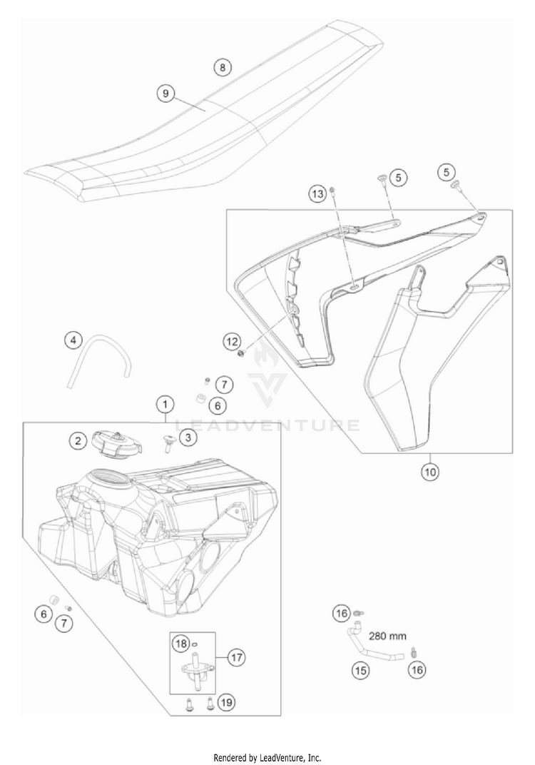 Tank, Seat TC 85 19/16 EU CHASSIS - 2022 Schematic