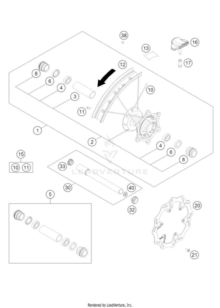 Front Wheel FE 501 US CHASSIS - 2022 Schematic
