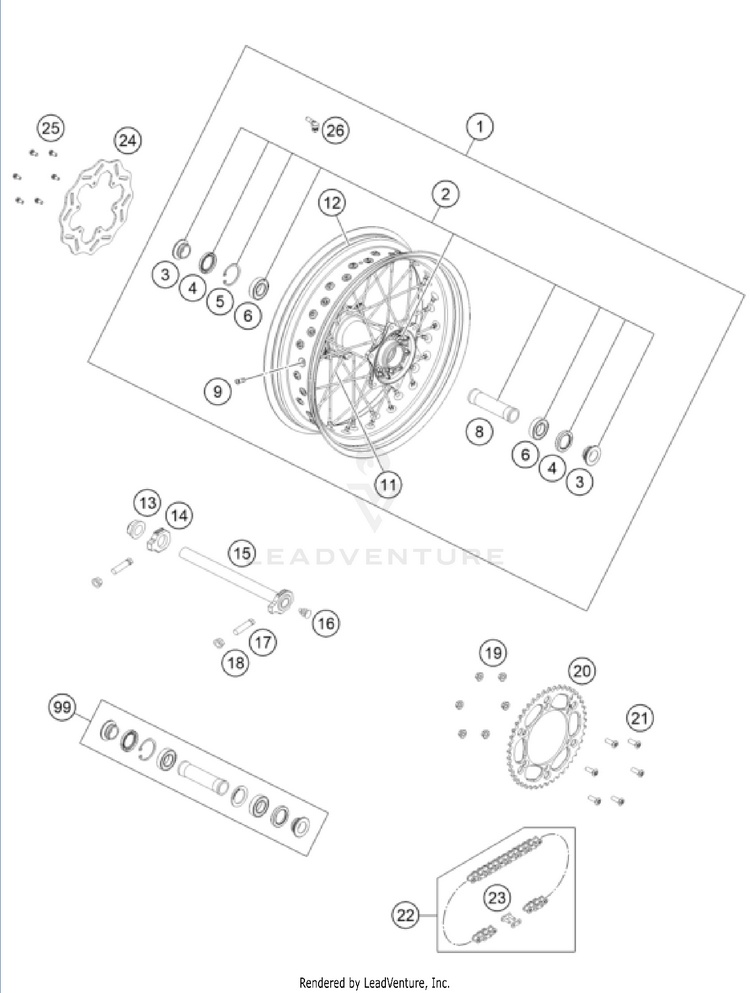 Rear Wheel FS 450 CHASSIS - 2024 Schematic