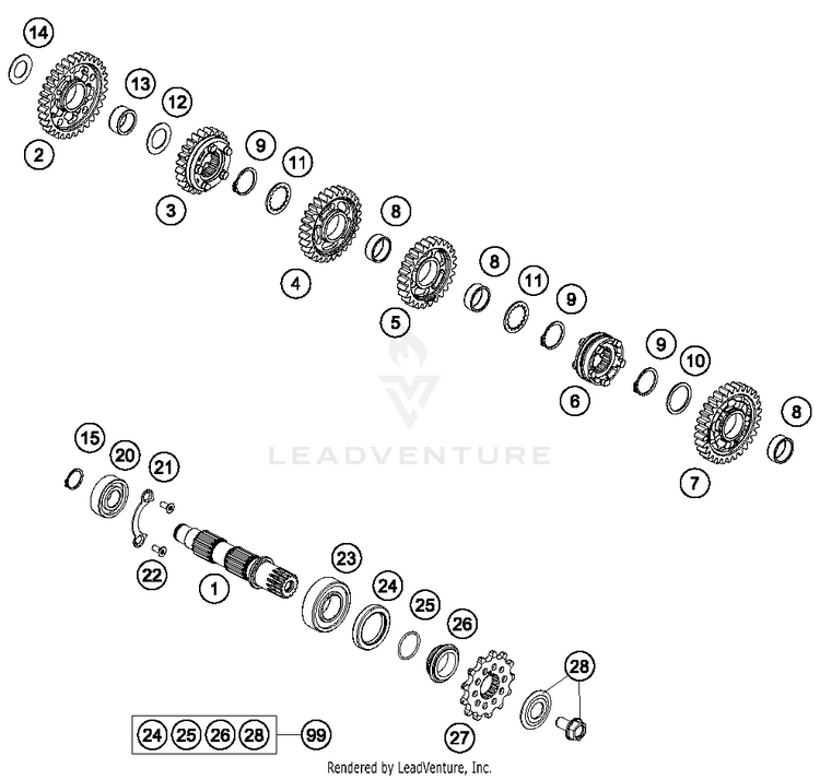 Transmission Ii - Countershaft FC 450 ENGINE - 2016 Schematic