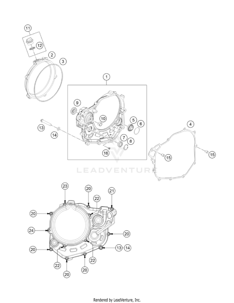 Clutch Cover FC/FX 450 Engine - 2022 Schematic