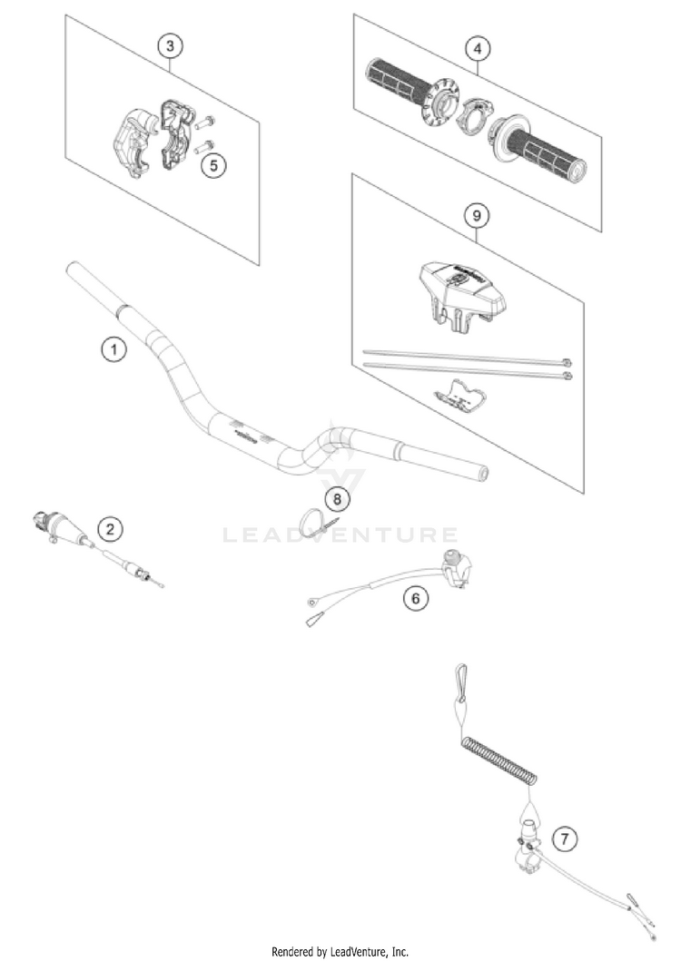 Handlebar, Controls TC 50 MINI CHASSIS - 2023 Schematic