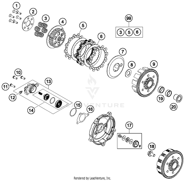 Clutch TC 65 ENGINE - 2018 Schematic
