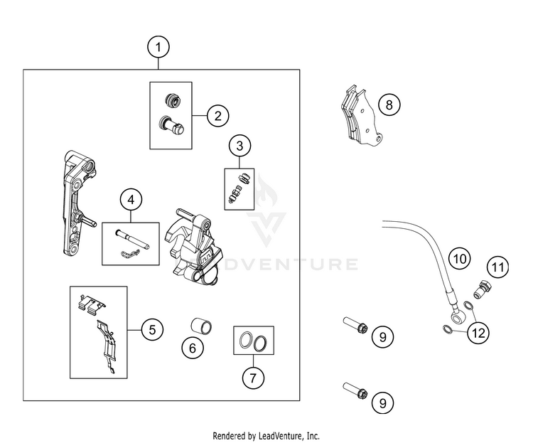 Front Brake Caliper FE 501s CHASSIS - 2021 Schematic