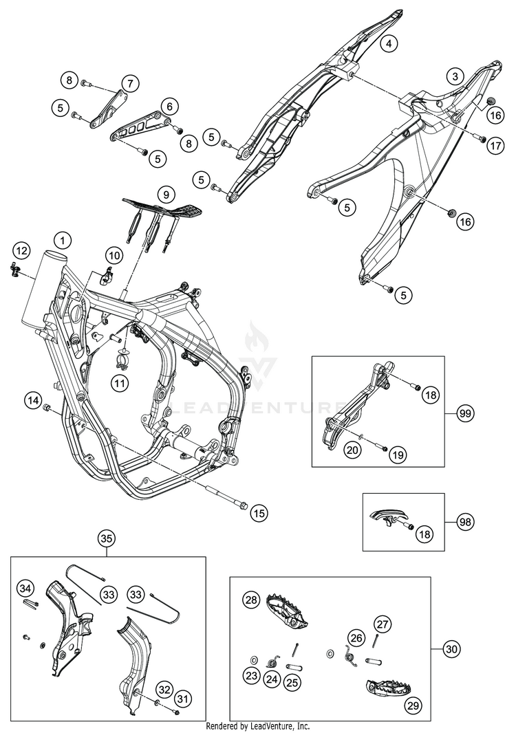 Frame TC 250 CHASSIS - 2021 Schematic