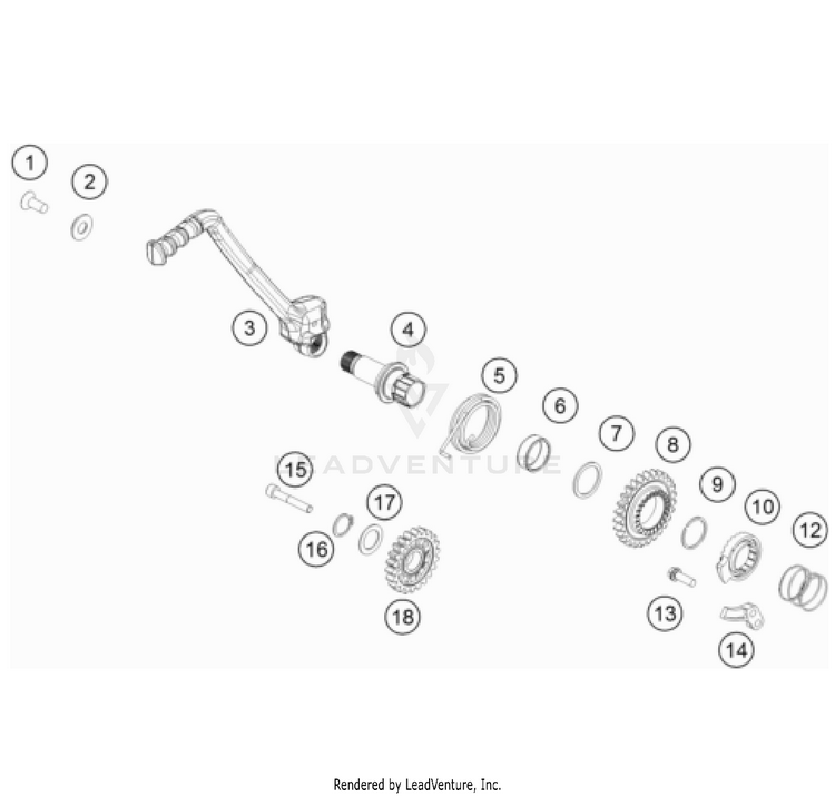 Kick Starter TC 250 Engine - 2022 Schematic