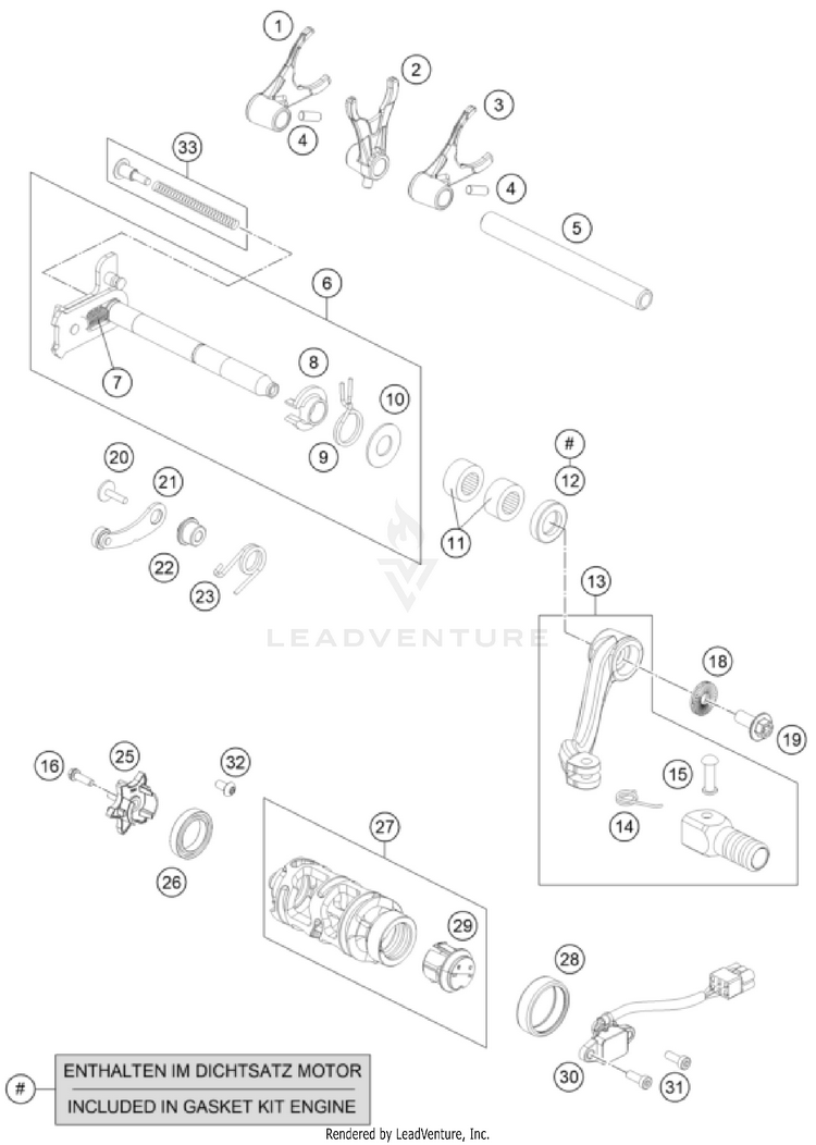 Shifting Mechanism 701 FE/FS US ENGINE - 2024 Schematic