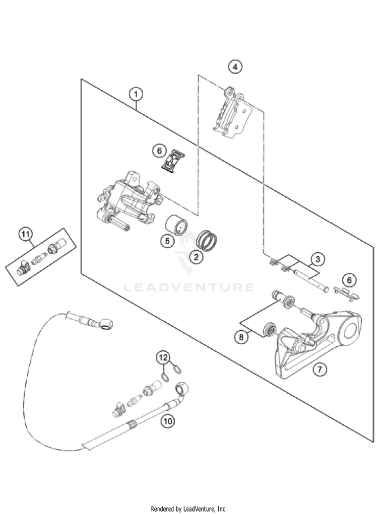 Rear Brake Caliper FC 450 CHASSIS - 2024 Schematic