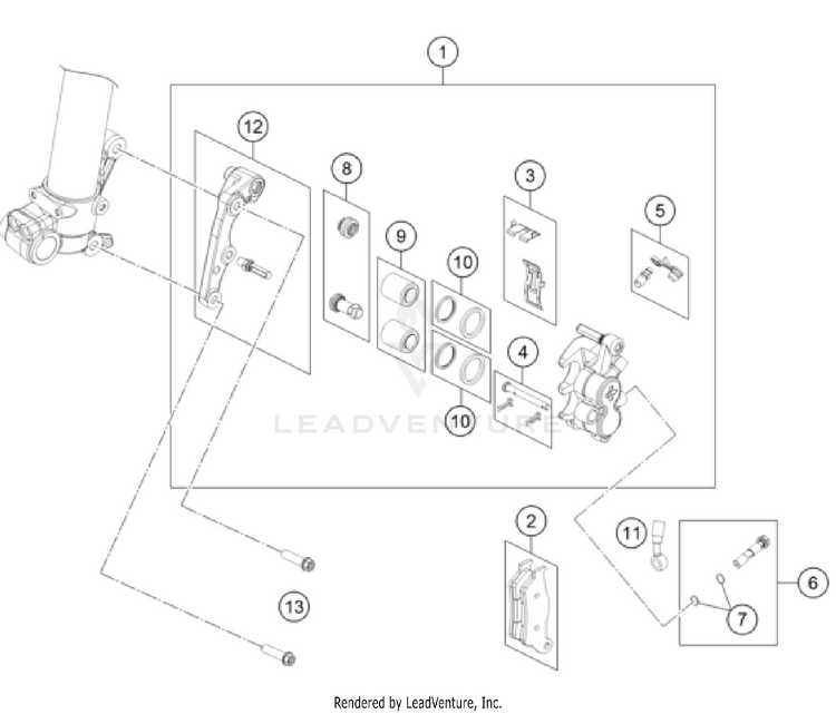 Front Brake Caliper TC 85 19/16 CHASSIS - 2025 Schematic