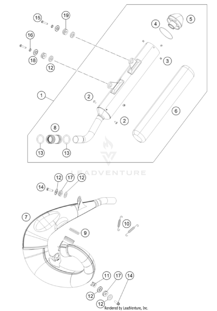 Exhaust System TC 250 CHASSIS - 2022 Schematic