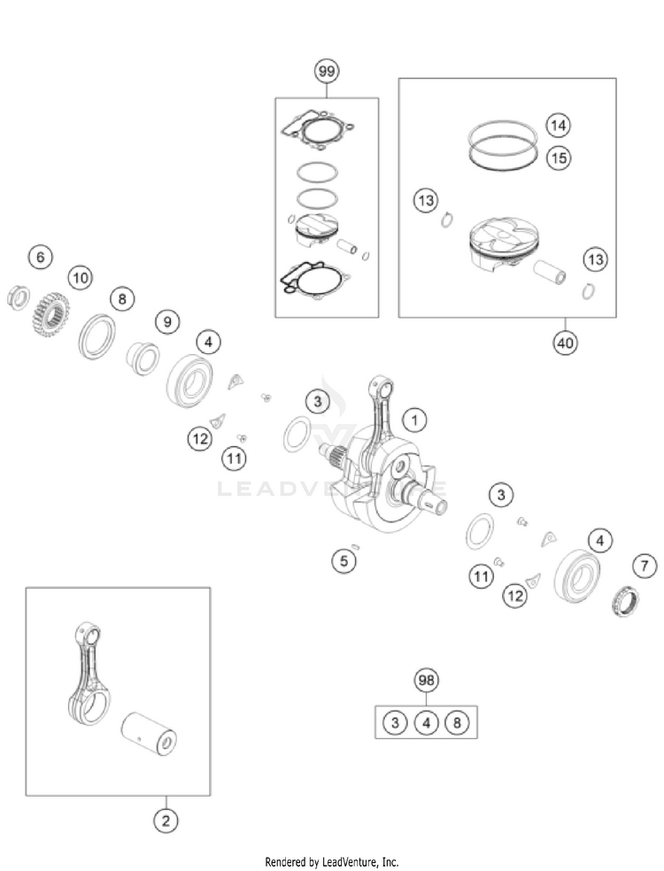 Crankshaft, Piston FX 350 ENGINE - 2024 Schematic