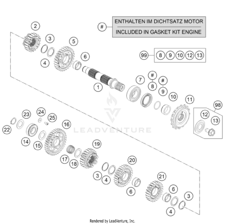 Transmission Ii - Countershaft 701 FE/FS US ENGINE - 2023 Schematic