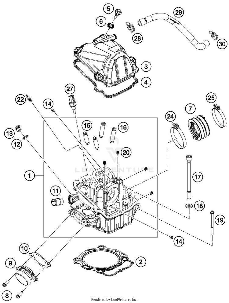 Cylinder Head FE 501 ENGINE - 2019 Schematic