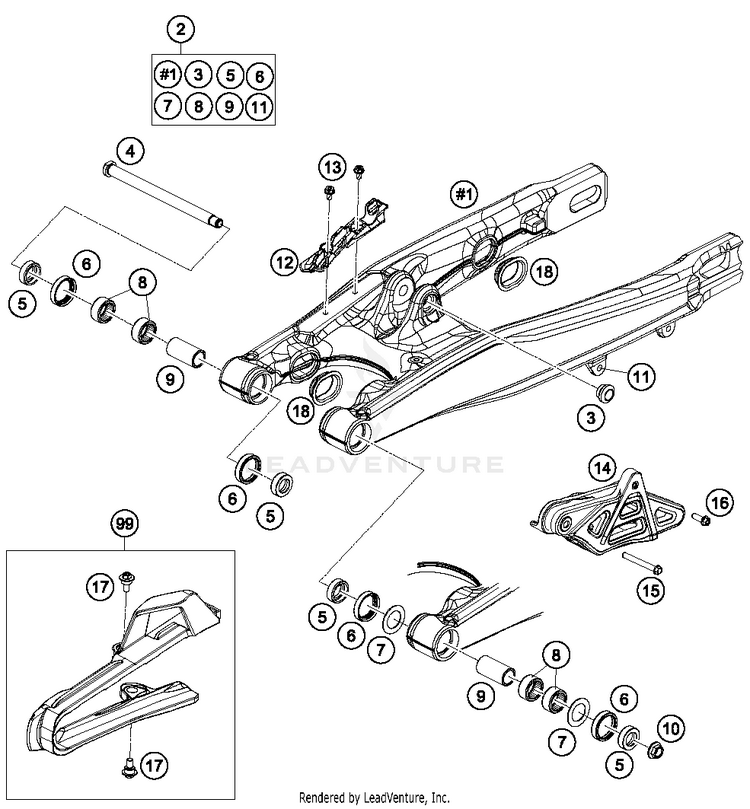 Swing Arm TC 85 17 14 CHASSIS - 2018 Schematic