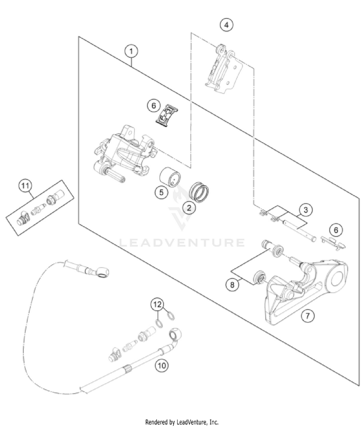 Rear Brake Caliper FC 350 CHASSIS - 2024 Schematic
