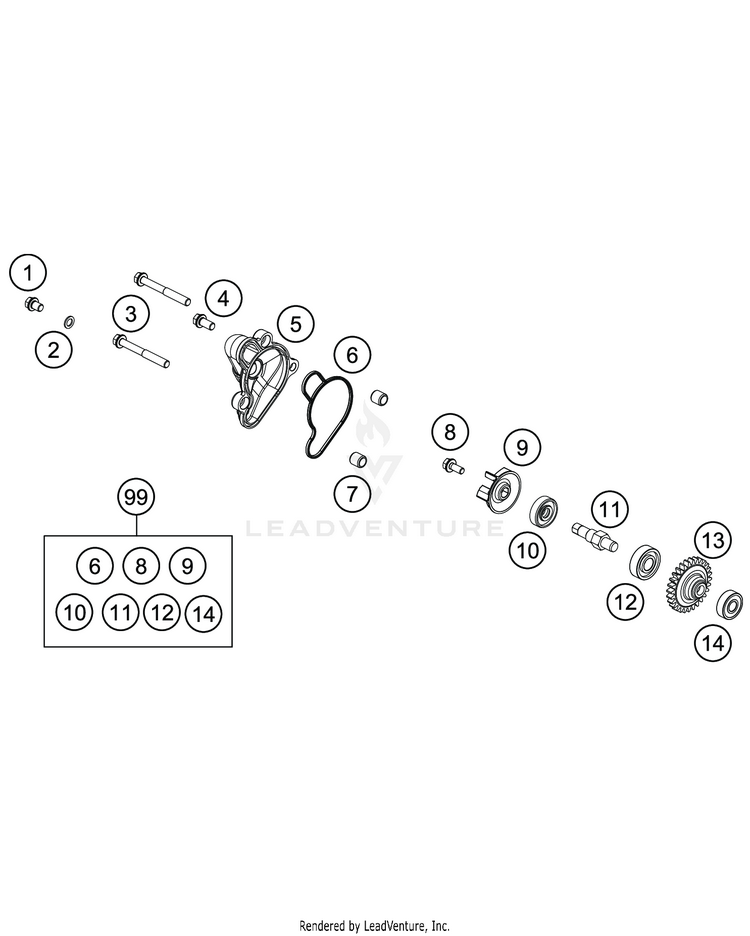 Water Pump TC 65 ENGINE - 2020 Schematic