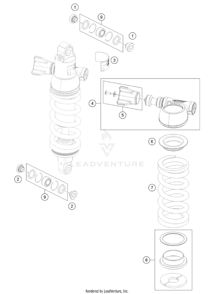 Shock Absorber Disassembled NORDEN 901 CHASSIS - 2024 Schematic