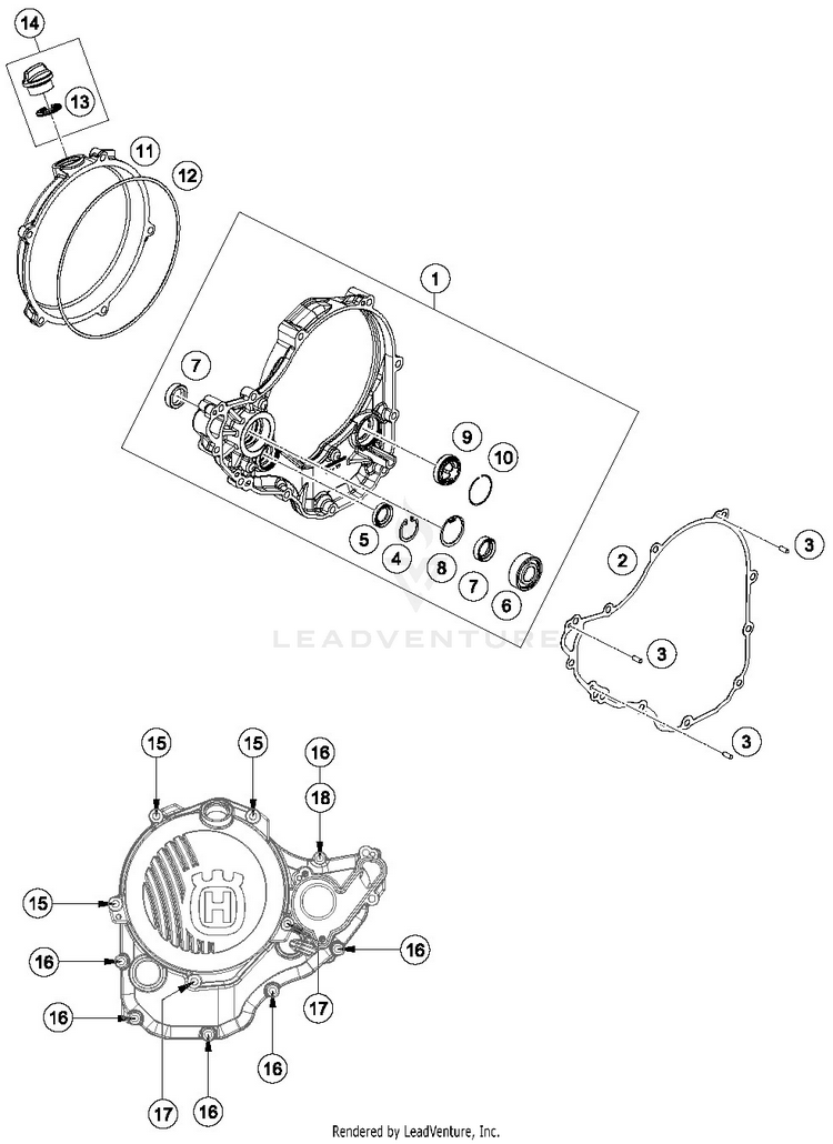 Clutch Cover FC 350 ENGINE - 2019 Schematic