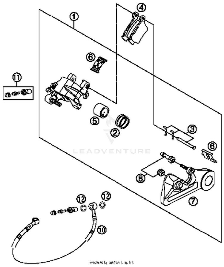 Brake Caliper Rear TC 125 CHASSIS - 2016 Schematic
