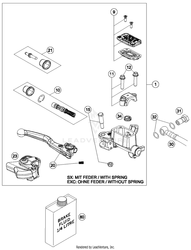 Hand Brake Cylinder FC 350 CHASSIS - 2016 Schematic