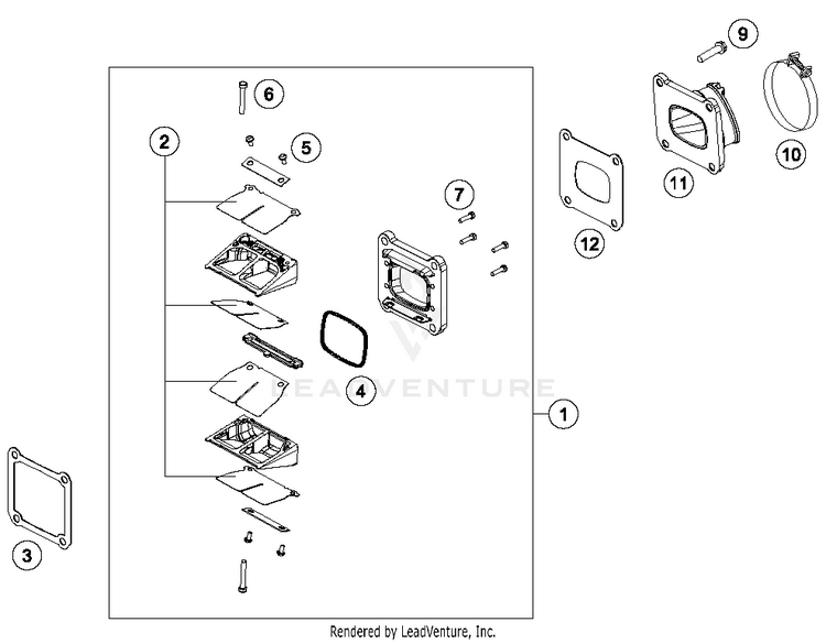 Reed Valve Case TC 125 ENGINE - 2016 Schematic