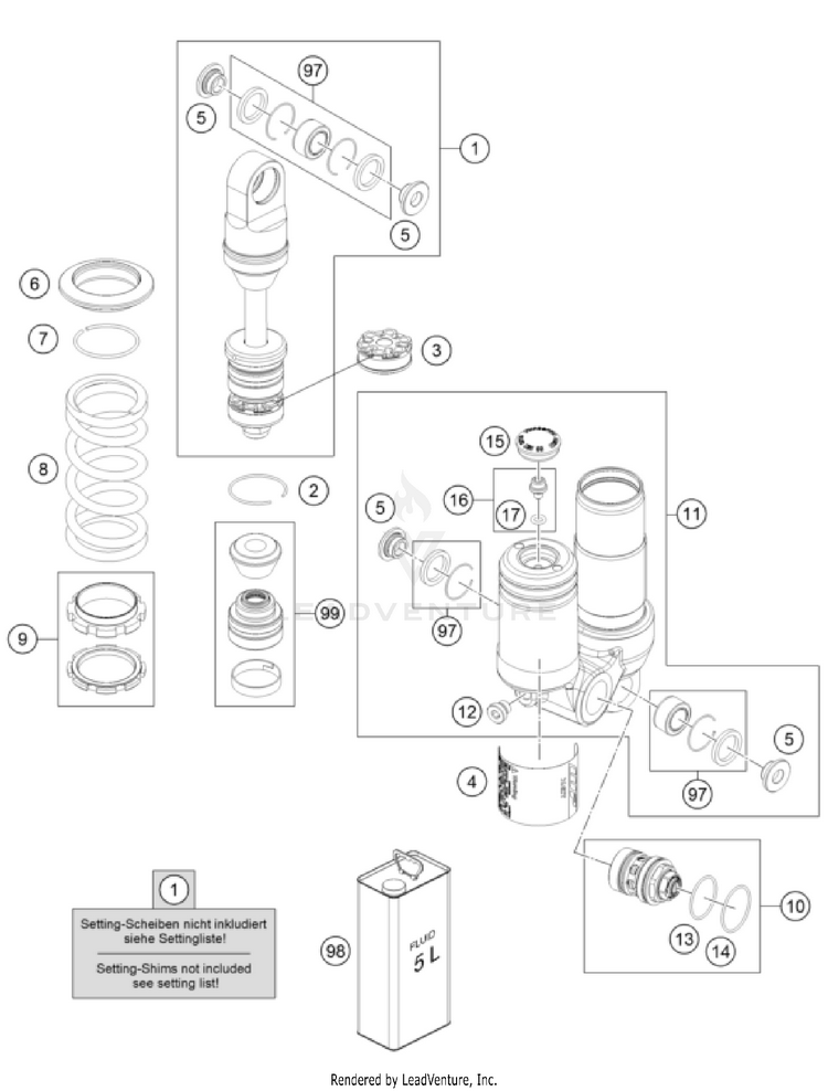 Shock Absorber Disassembled TC 50 EU CHASSIS - 2024 Schematic
