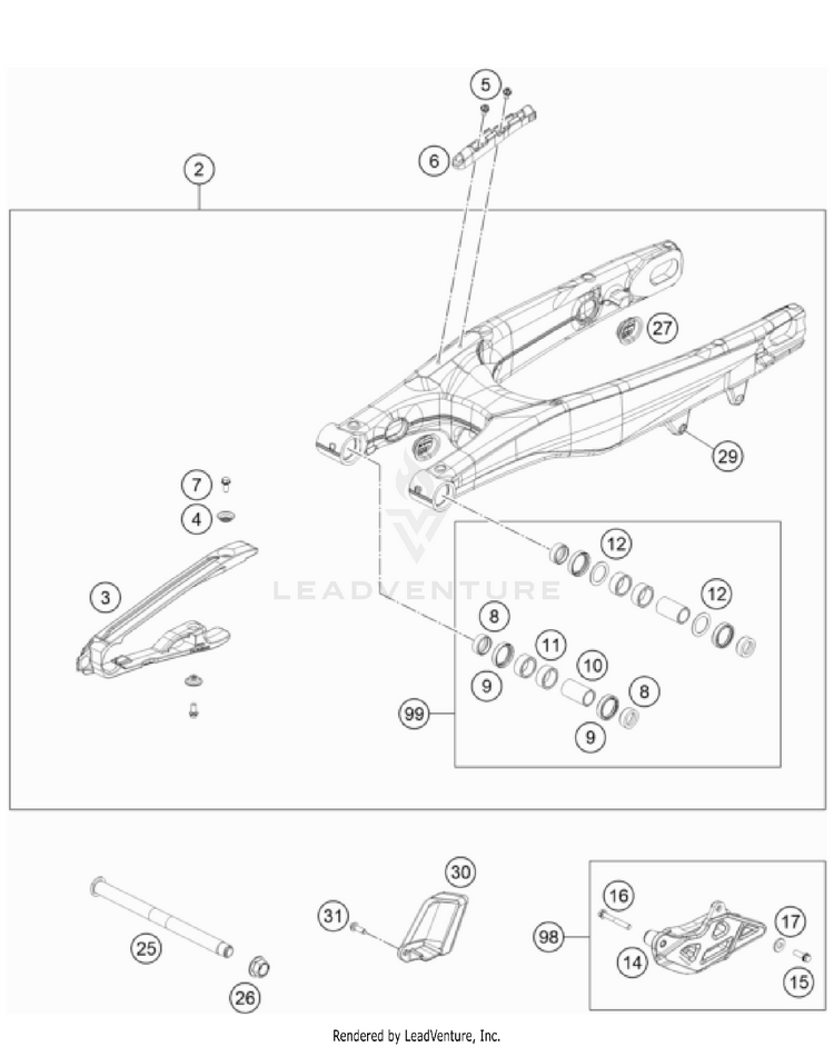 Swing Arm FS 450 CHASSIS - 2024 Schematic