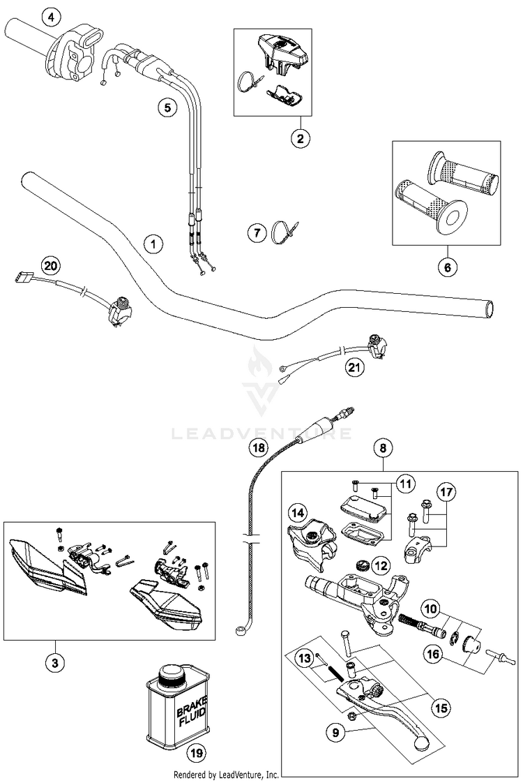 Handlebar, Controls FE 350 CHASSIS - 2014 Schematic