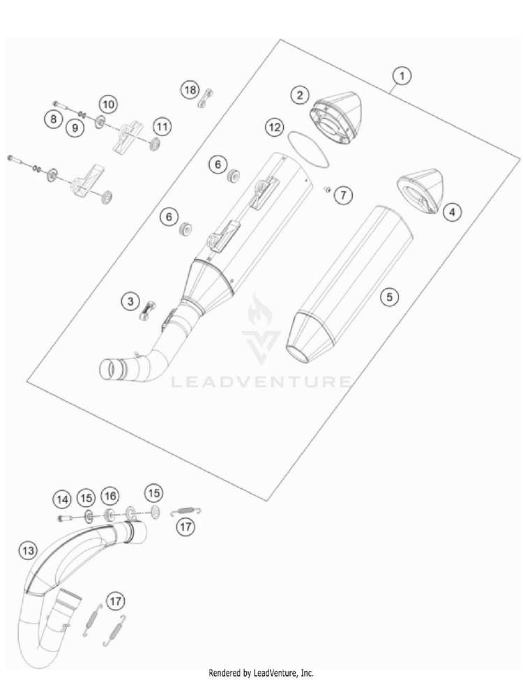 Exhaust System FX 450 CHASSIS - 2022 Schematic