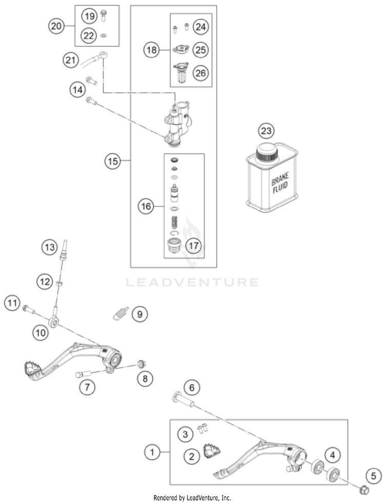 Rear Brake Control TC 65 EU CHASSIS -2024 Schematic