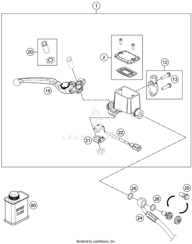 Front Brake Control 701 SUPERMOTO CHASSIS - 2019 Schematic